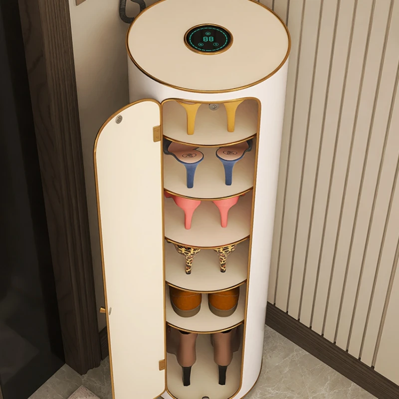 

Intelligent sterilization and disinfection 360-degree rotating shoe cabinet Round locked shoe rack at home entrance