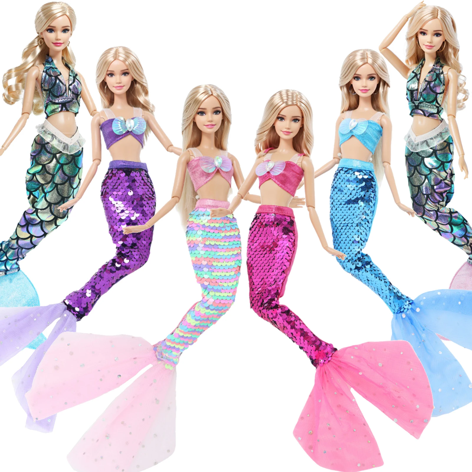 Vestito Carnevale Sirena Costume Sirena Per Bambola Fashion Doll