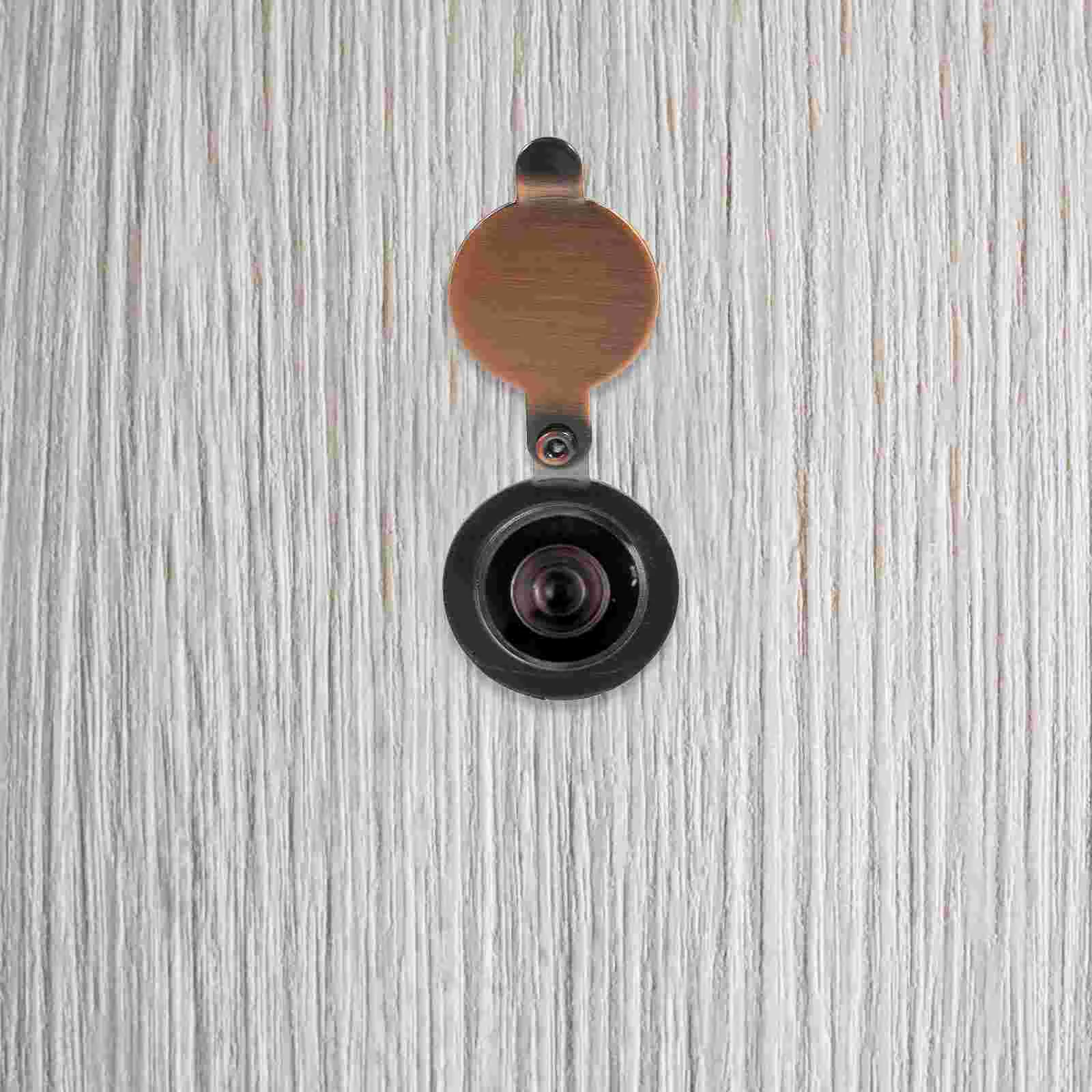 

2 Pcs Cat Eye Back Cover Piece Door Viewer Copper Adhesive Wall Tiles Yellow Front Privacy Peephole for Apartment