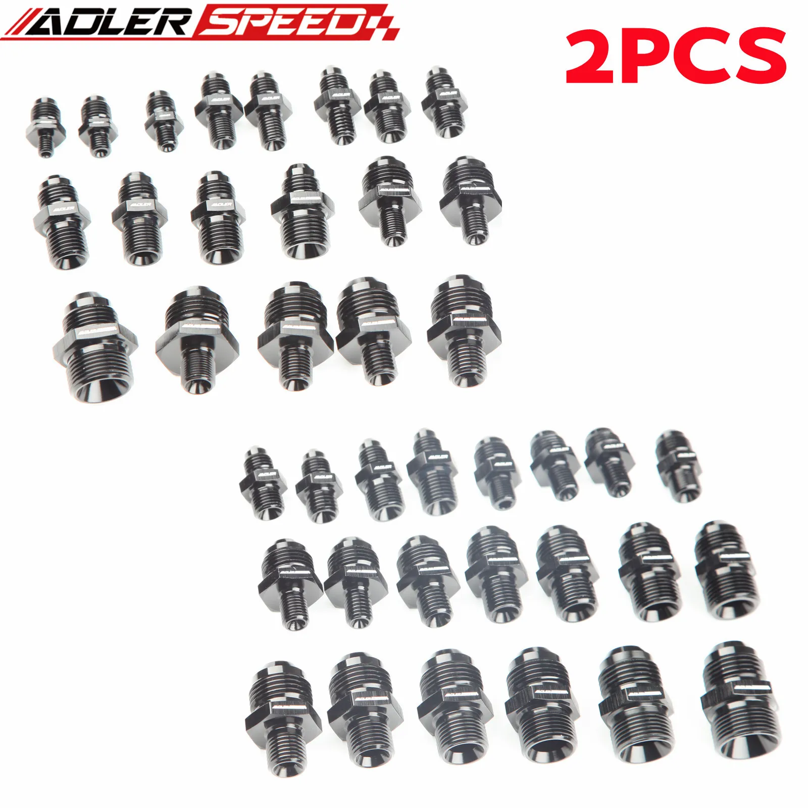 2PCS AN6 AN8 AN10 AN12  M10/M12/M14/M16/M18x1.5 스레드 스트레이트 연료 오일 에어 호스 피팅 남성 어댑터 자동차 자동차 액세서리