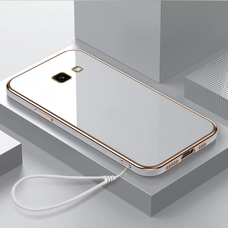 Luxury Square Plating Silicone Phone Case - Ultra Thin 360° Protection Soft Cover