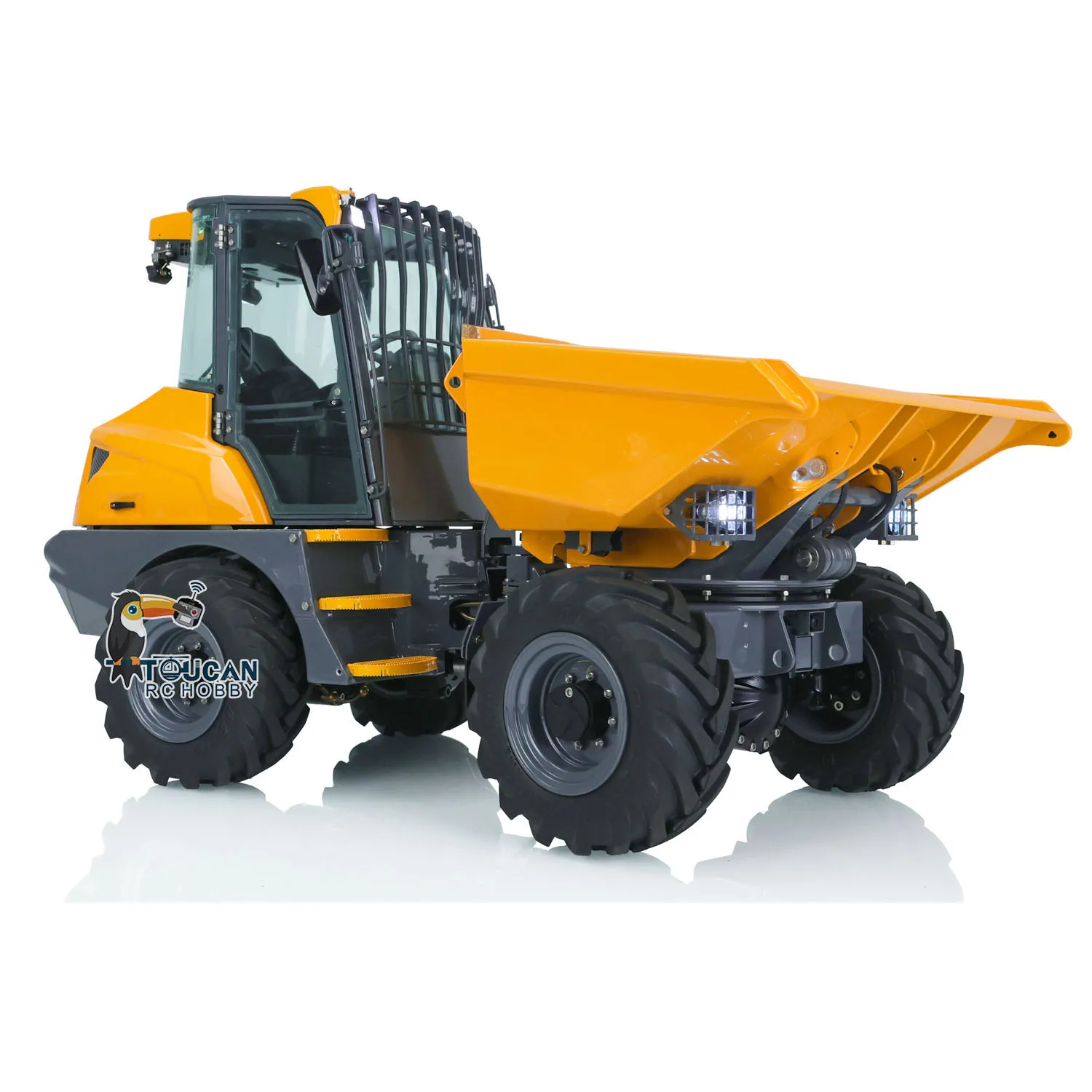 LESU 1/14 6MDX 4X4 RC Hydraulic Articulated Dump Truck Remote Control Painted Finished Mini Tipper Trucks Light Sound Motor 4