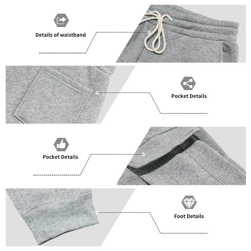 Herren Fleece Rundhals-Sweatshirt-Set Locker Lässiges Langarm-Zweiteiler-Set Herbst Winter Bequemes Sweatshirt Cargo-Hose – Detail 13