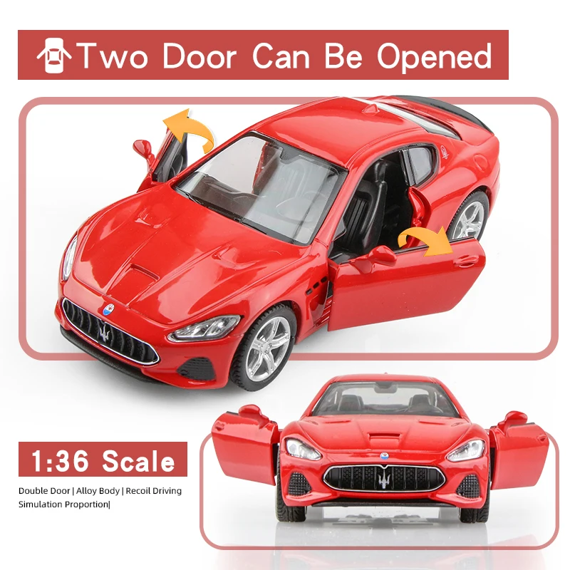 Details about   1:36 Maserati GT Sports Car Model Alloy Diecast Toy Vehicle Kids Christmas Gift 