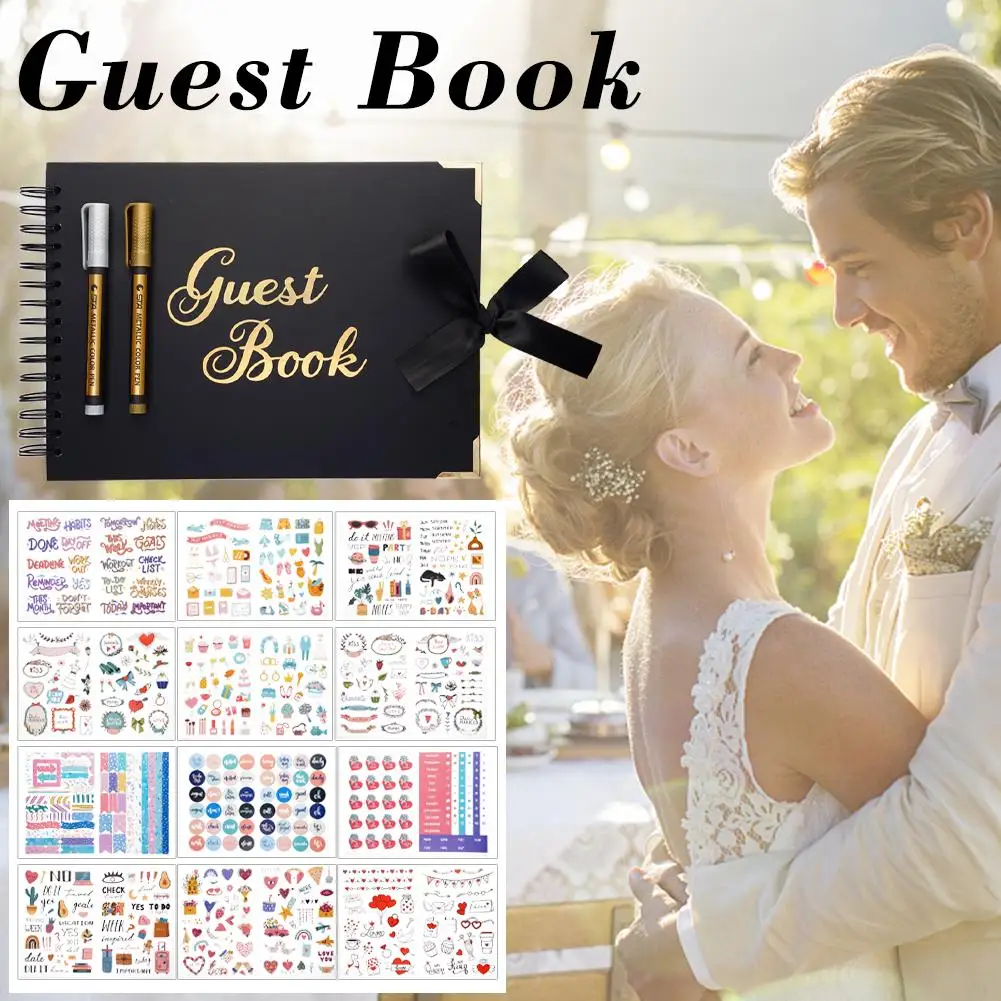Personalized Wedding Guest Book Custom Wedding Guestbook Album Guestbook Anniversary Shower Journal Gift Photo Bridal Weddi H5J9