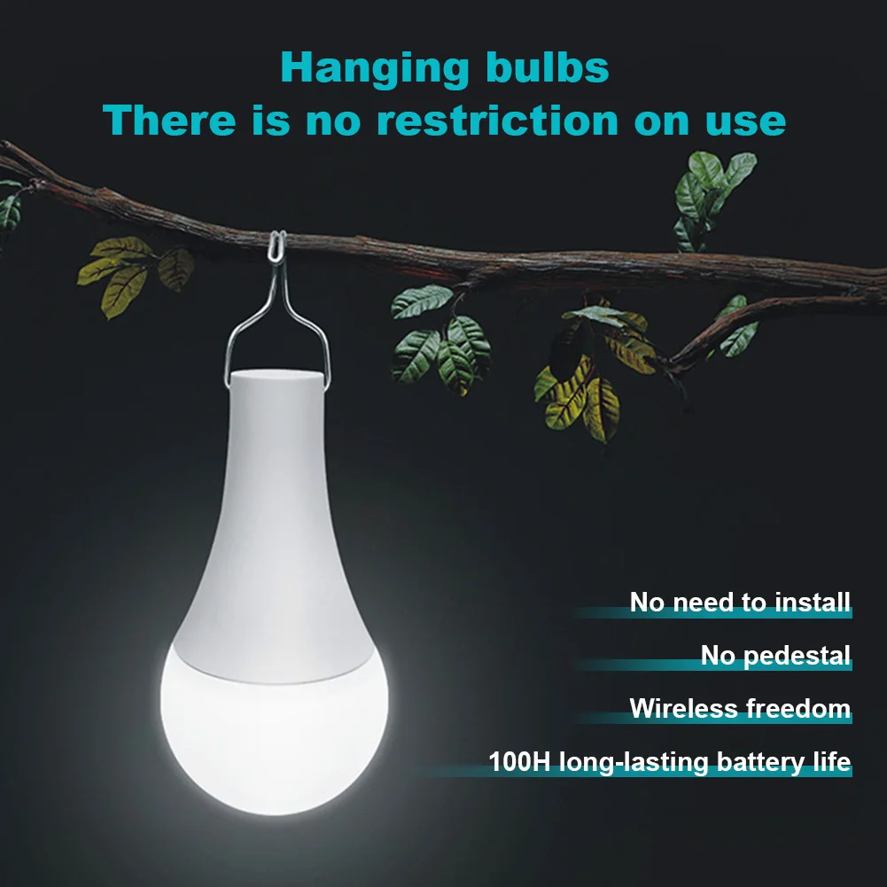 Type C Rechargeable Light Bulbs Rechargeable Battery Light Bulbs Emergency Hanging Tent for Home Power Outage