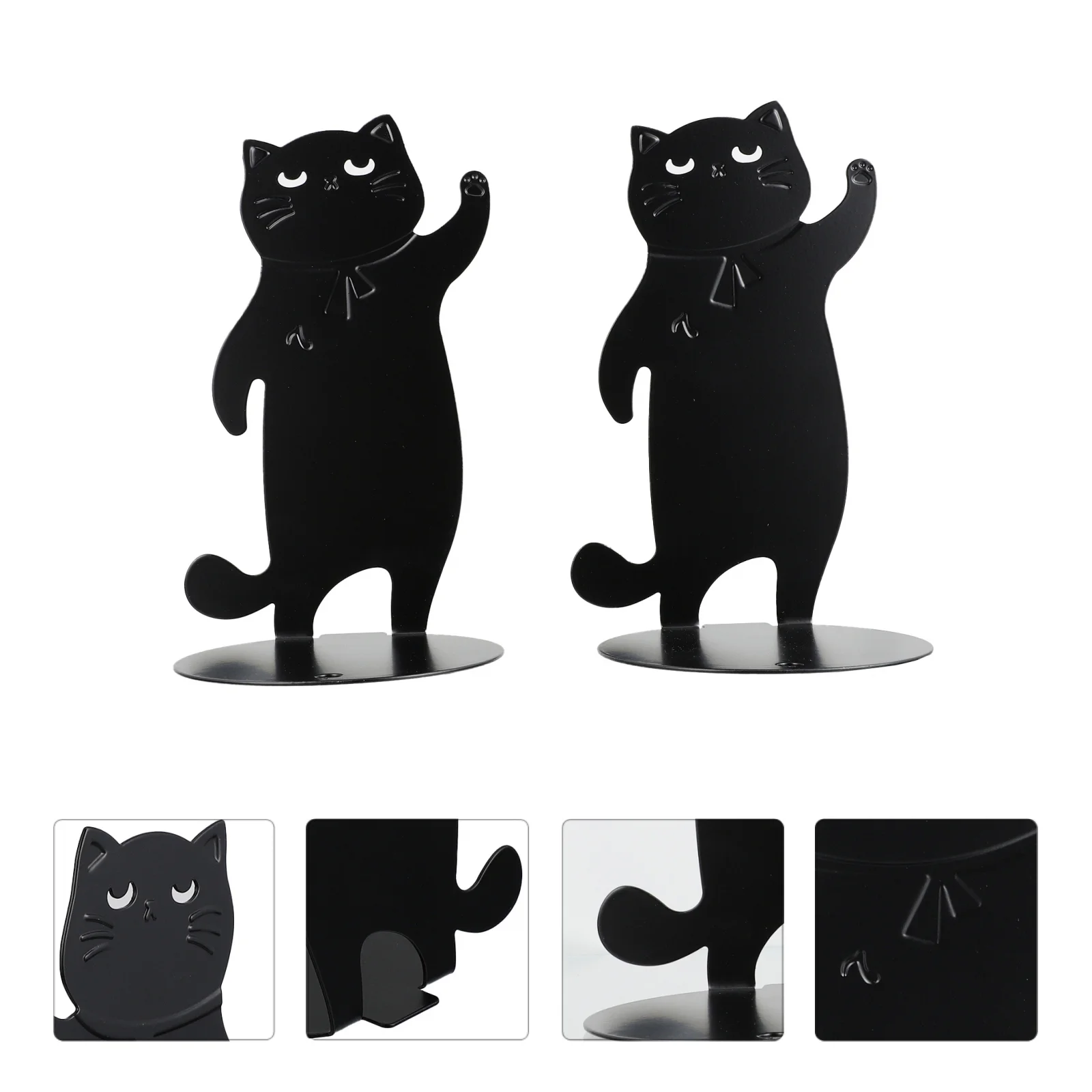 Cat Shape Bookend Stop Books for Shelf Holder Library Greenhouse Bookends Metal Organizers