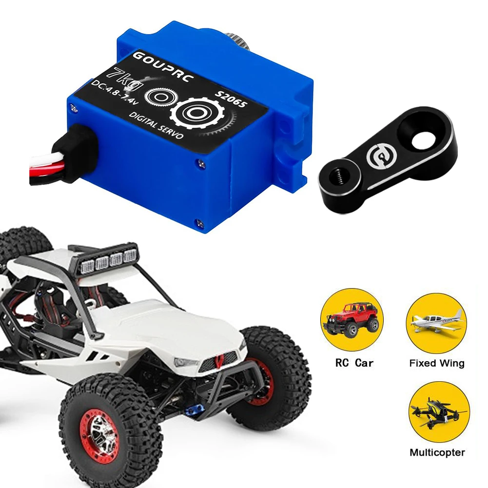 7KG Waterproof RC Digital Micro Servo with Servo Horn Metal Gear Servo Digital Servo for 1/10 RC Crawler Car SCX10 III TRX4 TRX6