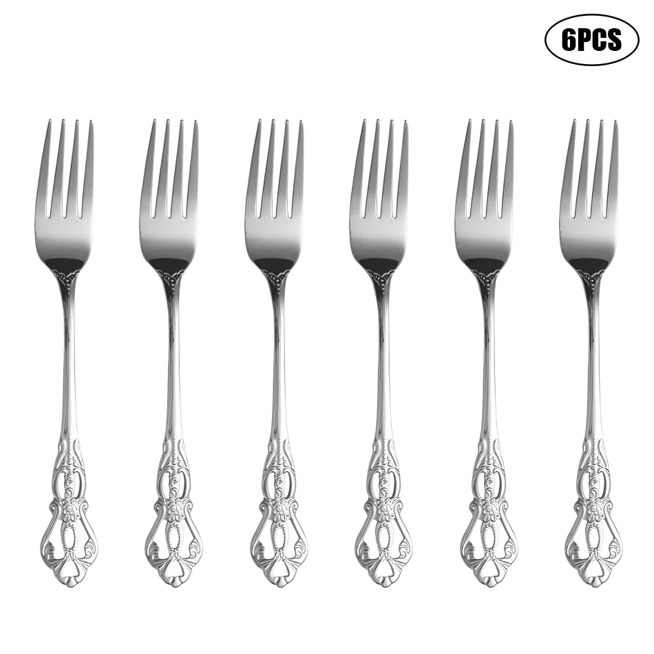 4/6/16/24pcs Stainless steel silver knife, fork and spoon tableware set Royal high-end tableware Suitable for family hotel party
