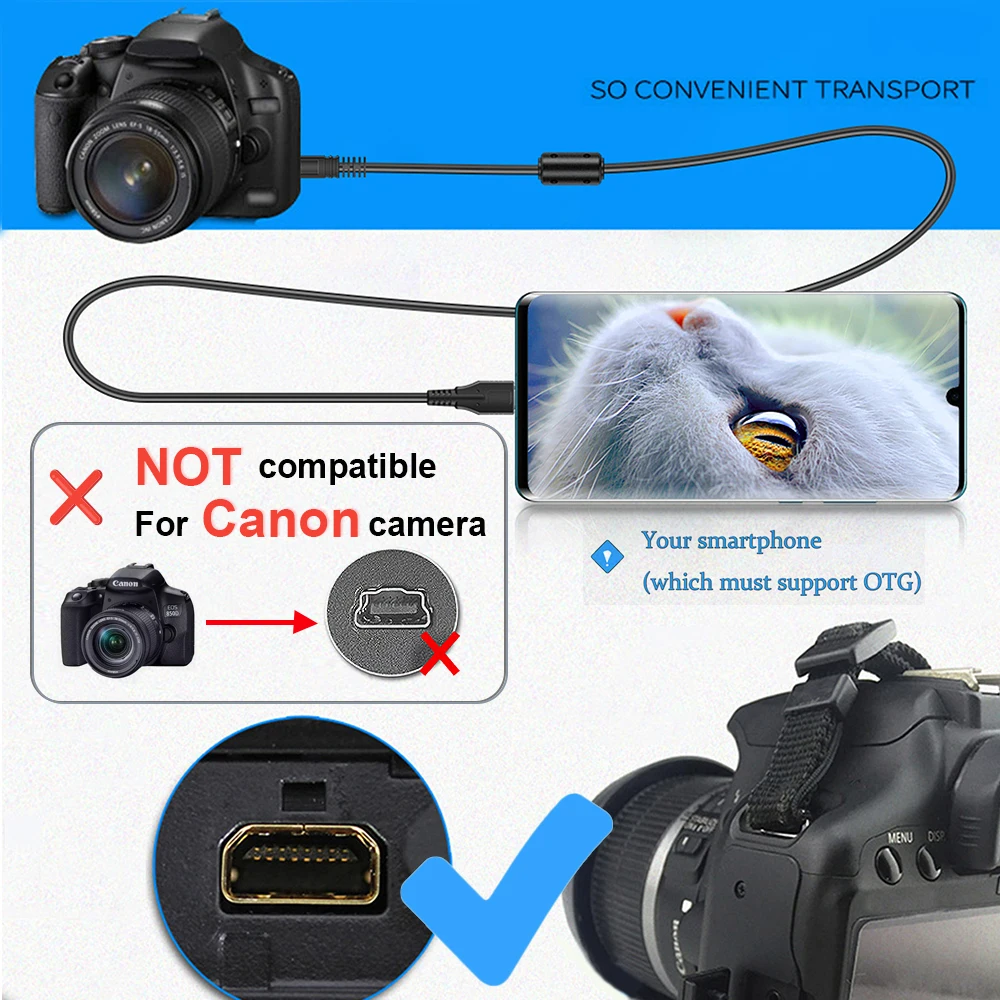 For Nikon Camera to Lightning Smartphone port cable,for iphone