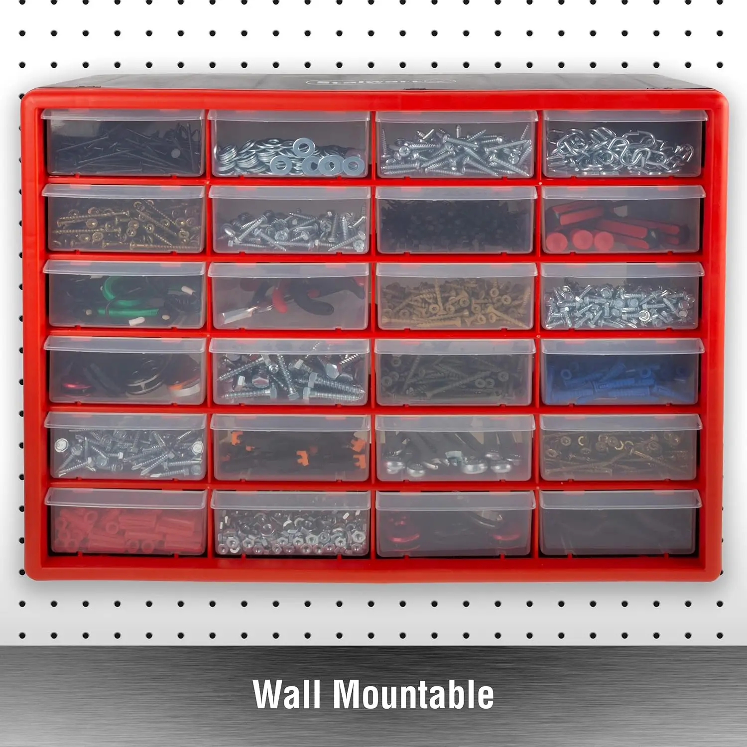 39-Drawer Plastic Storage Organizer Desktop Wall-Mounted Craft Classroom Bead Tool Red 5