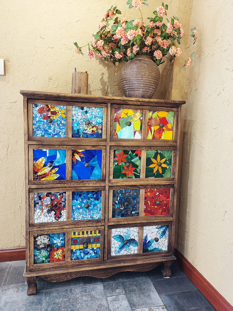 Description Picture 5 of item100g Clear Glass Mosaic Tiles Multi Color Mosaic Piece DIY Mosaic Making Stones for Craft Hobby Arts Home Wall Decoration arte