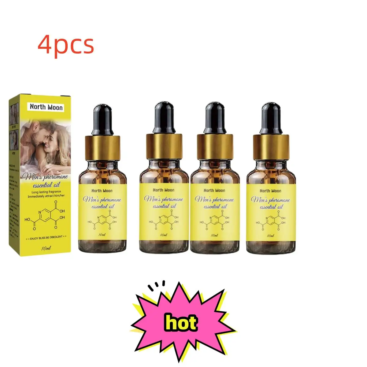4PCS/set Pheromone Infused Essential Oil For Men To Attract Women Unisex Fragrance Smell remover