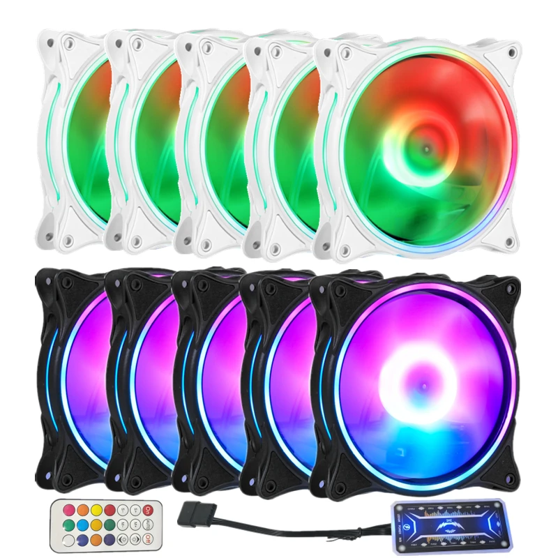 PCled Chassis Fan 6pin Ultra Silent DC 12V Computer Rgb Light Emitting 12025 Cooling Fan Air-Cooled Desktop Host Chassis Cooling