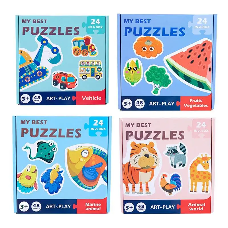 

48 шт., детские игрушки-пазлы для дошкольного обучения