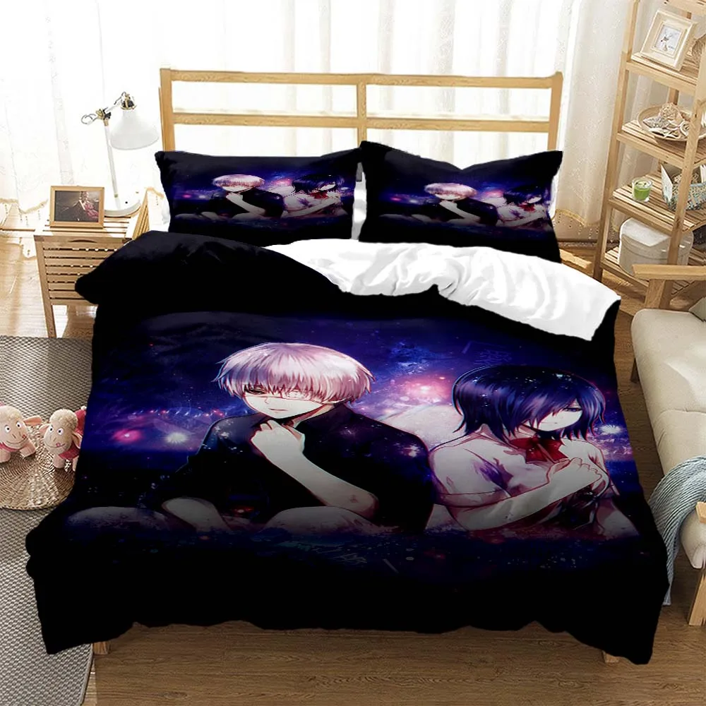 

Tokyo Ghoul Digital Print Polyester Bedding Sets Child Kids Covers Boys Bed Linen Set for Teens bedding set king size