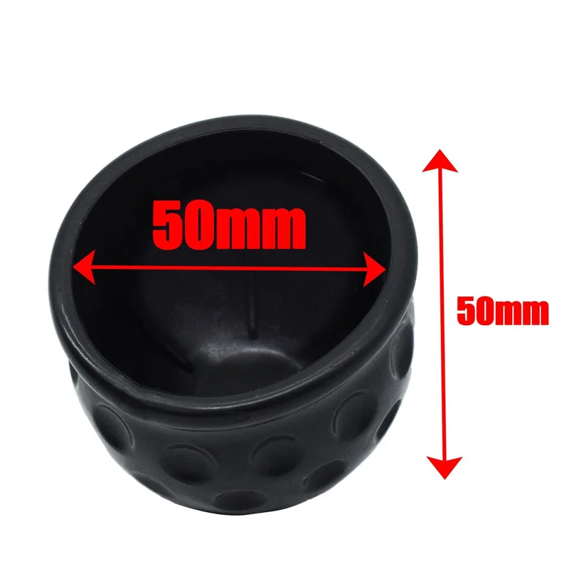 3 Tappi Copertura Per Gancio Traino 50 Mm - Protezione Sfera Rimorchio In Plastica PVC Nero - 5