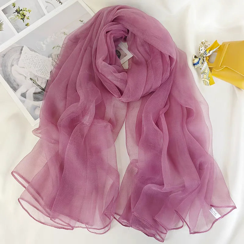 

BYSIFA|New Light Purple 100% Silk Scarf Shawl Elegant Long Scarves Shawls Spring Fall Brand Accessories Head Scarf Cape 170*100