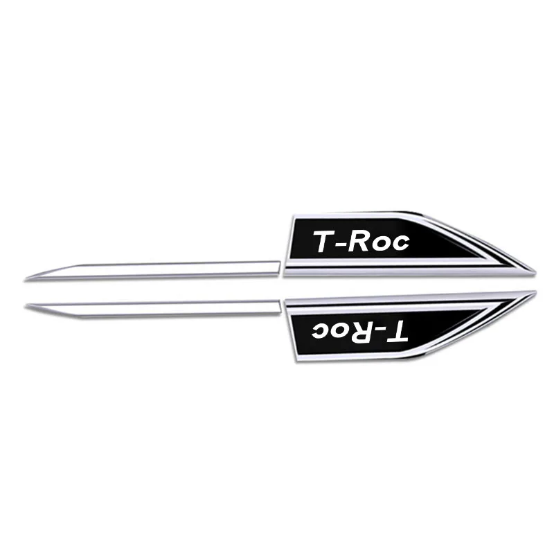 2Pcs Car Chrome Modificato Car Body Side Doors Blade Car Stickers Per T-Roc Troc Automobile Leaf Plate Decoration Accessori Auto