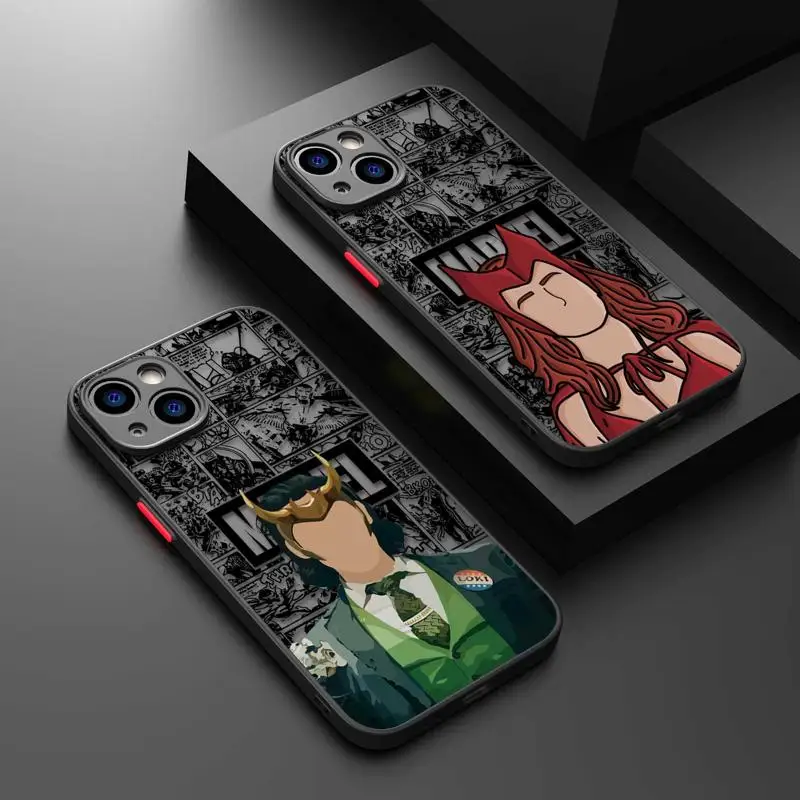 Marvel Loki Wanda Spider Man Clear Matte Phone Case For iPhone 15
