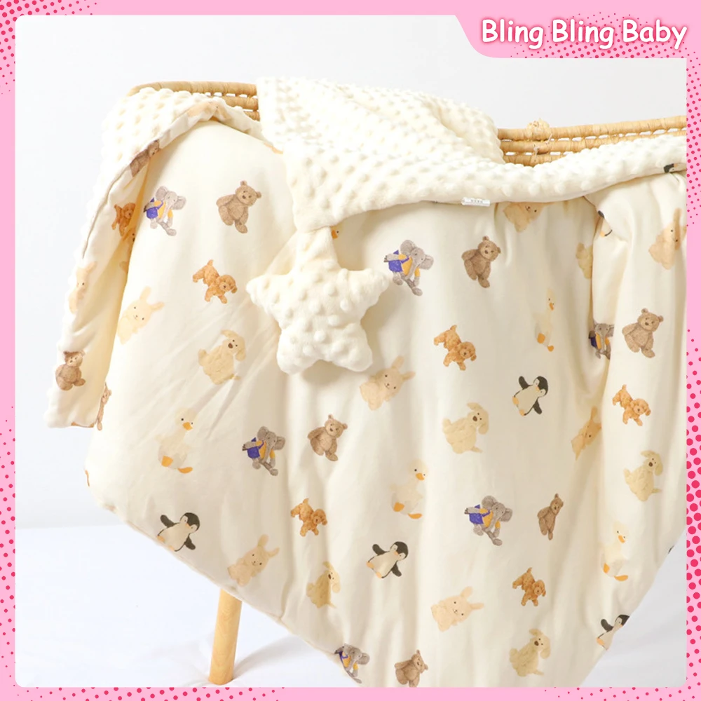 

Baby Autumn Winter Thicken Two-Sided Blanket Star Kawaii Removable Cleaning Swaddle Bag Bedding Portable Air Conditioning Quilt