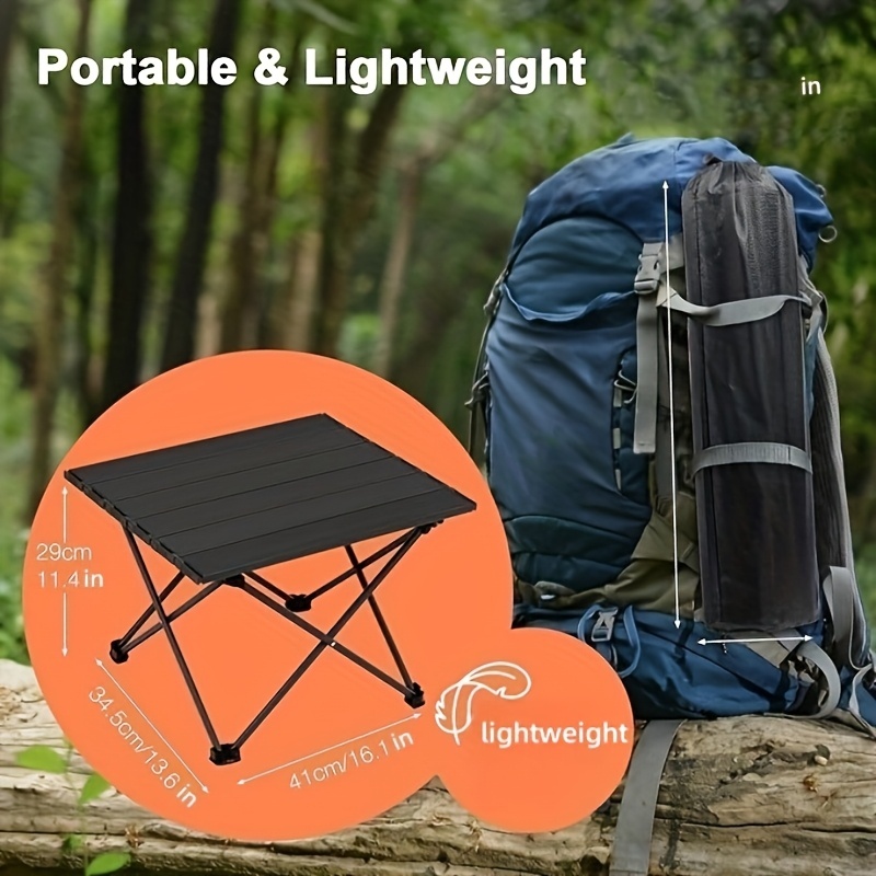 Portable Foldable Camping Side Table, Multifunctional Beach Picnic Desk for Outdoor Cooking, BBQ, Hiking, Boating
