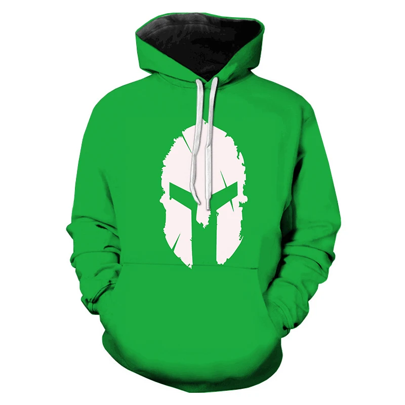 

Men's Hooded Sweatshirt with Sparta 3D Logo, Neutral, Fashionable, Casual, Oversized, Hip-hop, 2022