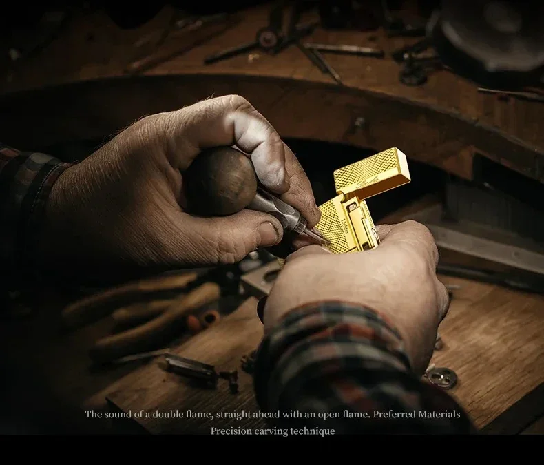 Description Picture 4 of itemMetal Windproof Torch Gas Lighter Double Flame Butane Lighter Smoking Accessory Gadgets for Men Gift Cigarette Lighter