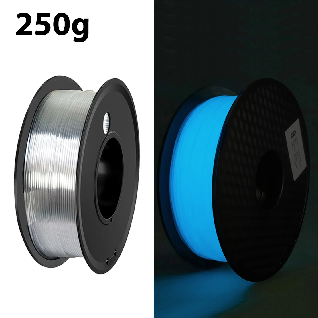 250gx2 3D 프린터 필라멘트 투명 야간 발광 블루 PETG 녹색 1.75mm 3D 인쇄 재료 소모품 프린터 250g 500g
