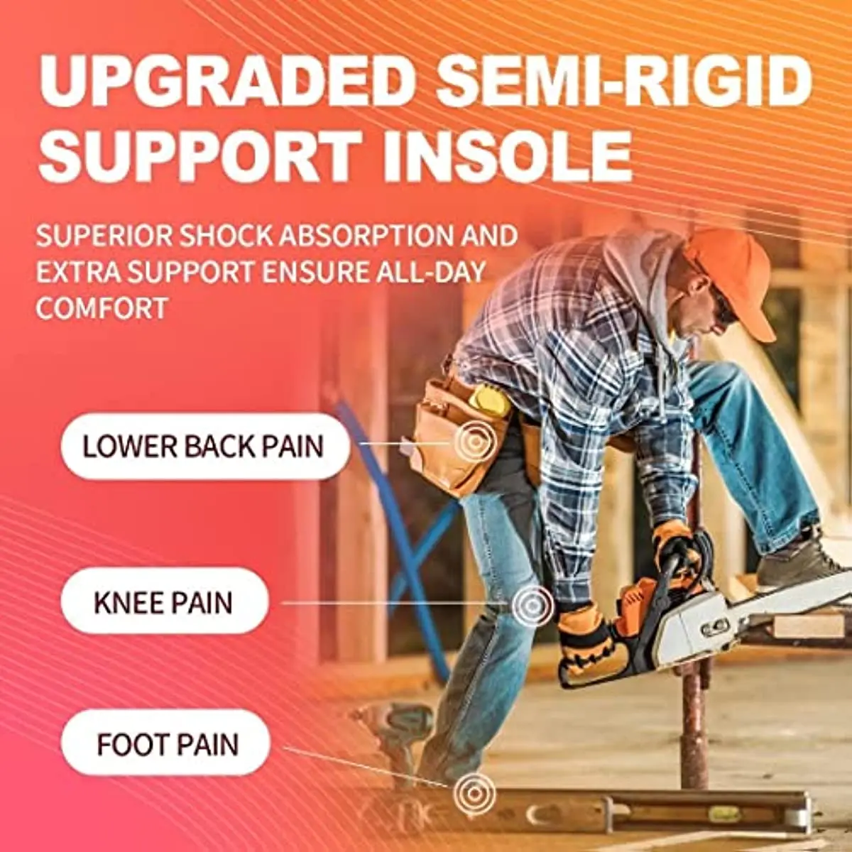 PCSSOLE Orthopedic Insole Plantillas Arch Support Height Increase NonSlip Shoe Pads Orthopedische Inlegzolen for Men Women Shoes