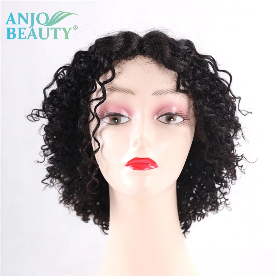 Short Kinky Curly Human Hair Wigs For Women Black Afro Curly Bob Lace Front Wigs Glueless Brazilian Remy