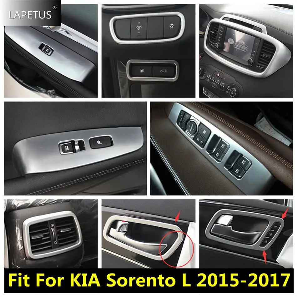 

Window Lift Button / Handle Bowl / Headlamp / Rear Box Air Vent Cover Trim For KIA Sorento L 2015 - 2017 Car Matte Accessories