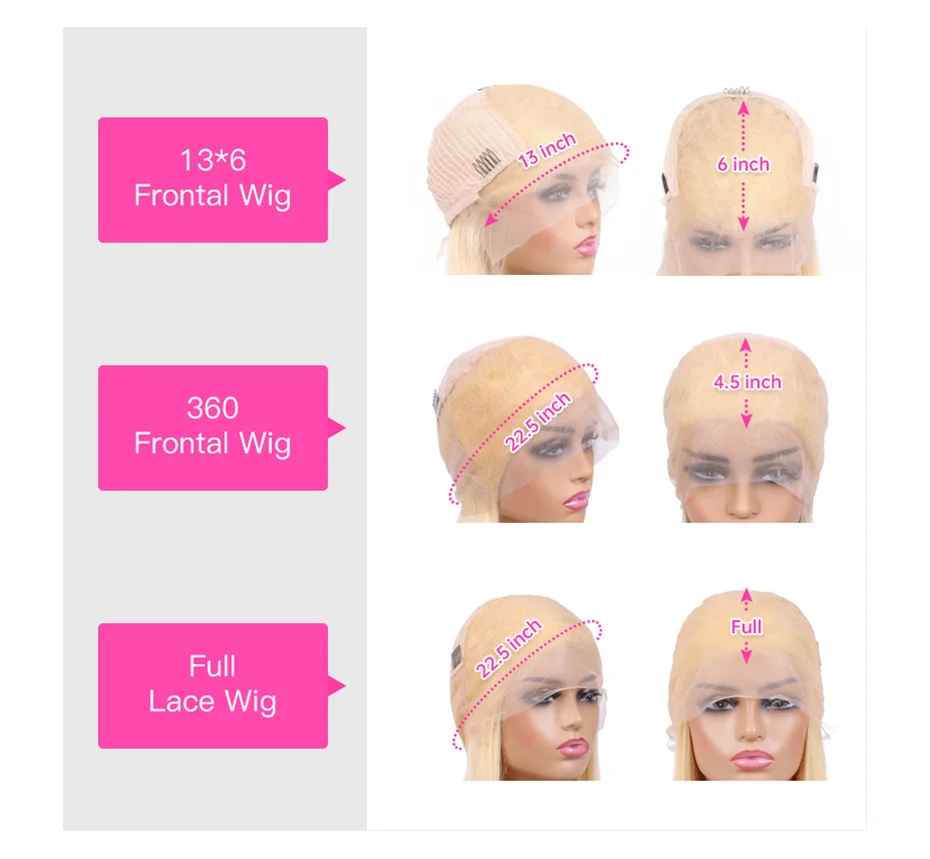 613 volle Spitze Perücke gerade blonde volle Spitze Echthaar Perücke vor gezupft brasilia nischen transparenten 13x6 Spitze Front Perücken für Frauen – Detail 14