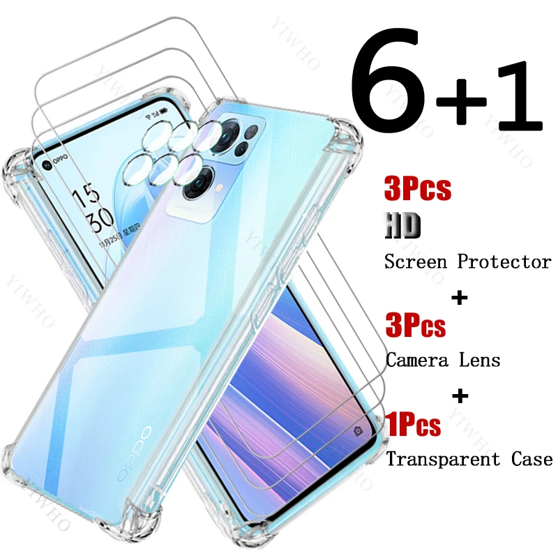 

Защитное покрытие из закаленного стекла для экрана Oppo Reno7 Pro 5G, Мягкий Силиконовый противоударный объектив для камеры безопасности для Oppo Reno 7 HD