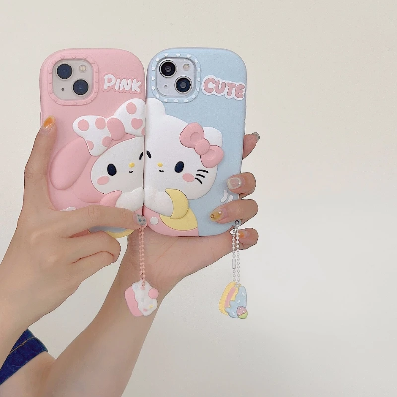 

Kawaii Sanrio Anime Hello Kitty My Melody Cute Cartoon IPhone15 14pro Max Mobile Phone Case Cute Things for Girls