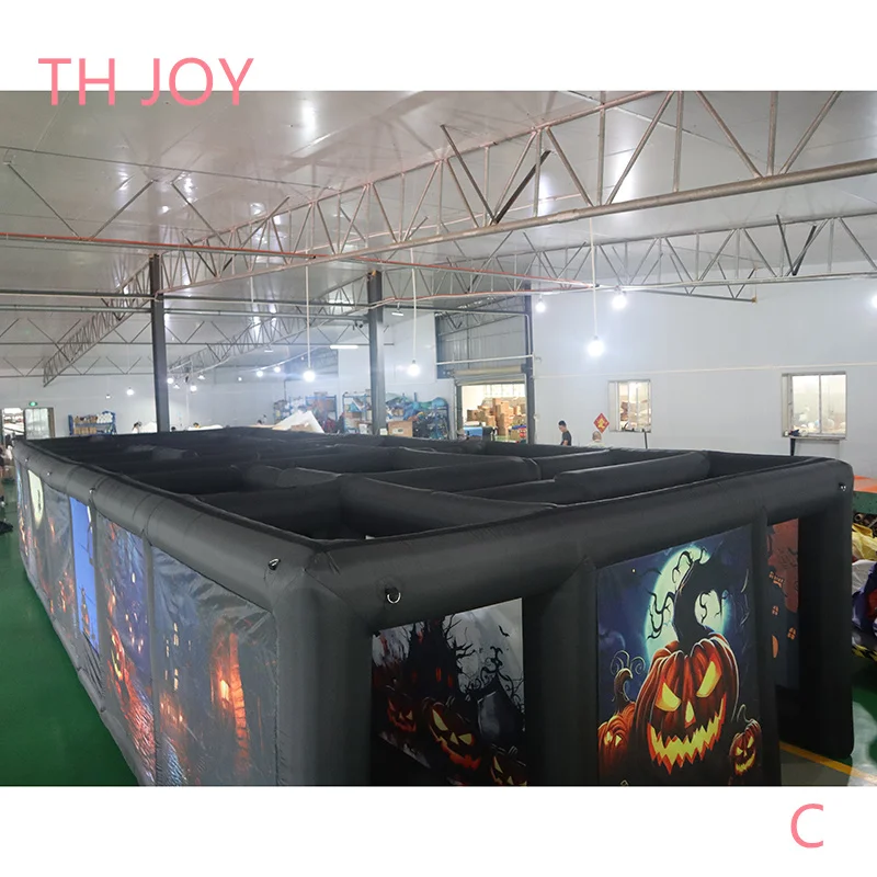 Fast Shipping,inflatable haunted house maze,2024 newest full printing Halloween inflatable maze tag for sale 4