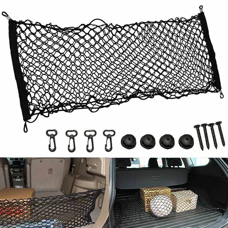 Universal Large Elastic Nylon Mesh Cargo Net for Vehicle Storage and Organization