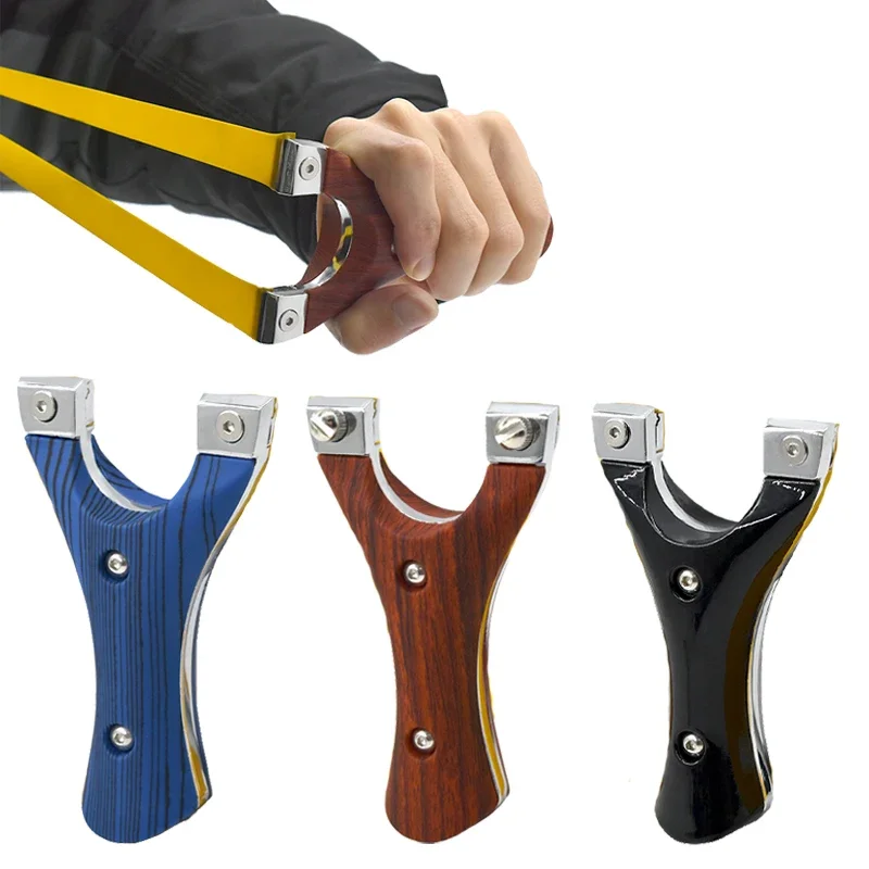 Portable Slingshot Resin + Alloy Slingshot Second-hand Flat Rubber Band Outdoor Hunting Sports Competition Toy Accessories