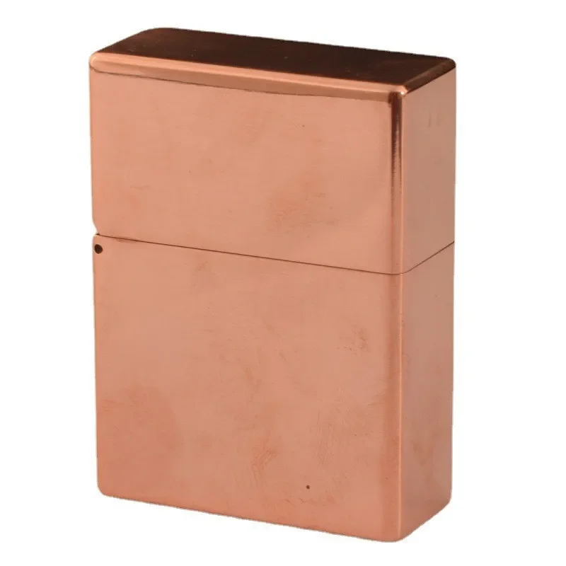 Heavy Trench Red Copper Body Thickened Kerosene Lighter Red Copper Inner Liner Grinding Wheel Ignition Smoking Accessories 250g 6