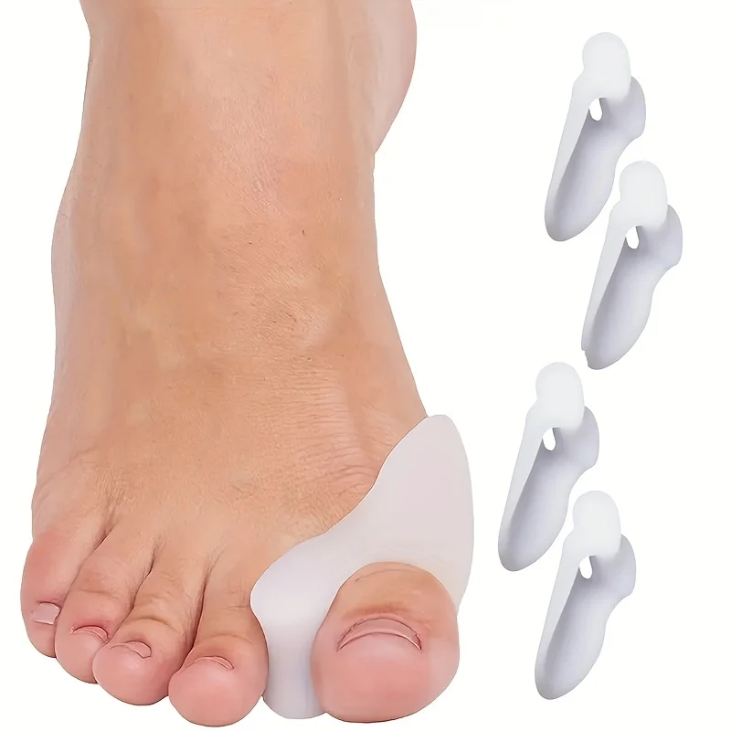 زوج واحد من أغطية أصابع القدم المصنوعة من السيليكون، فاصل/واقي أصابع القدم الكبير المريح، للجنسين