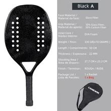  High Quality Carbon and Glass Fiber Beach Tennis Racket Soft Face Tennis Racquet with Protective Bag Cover 