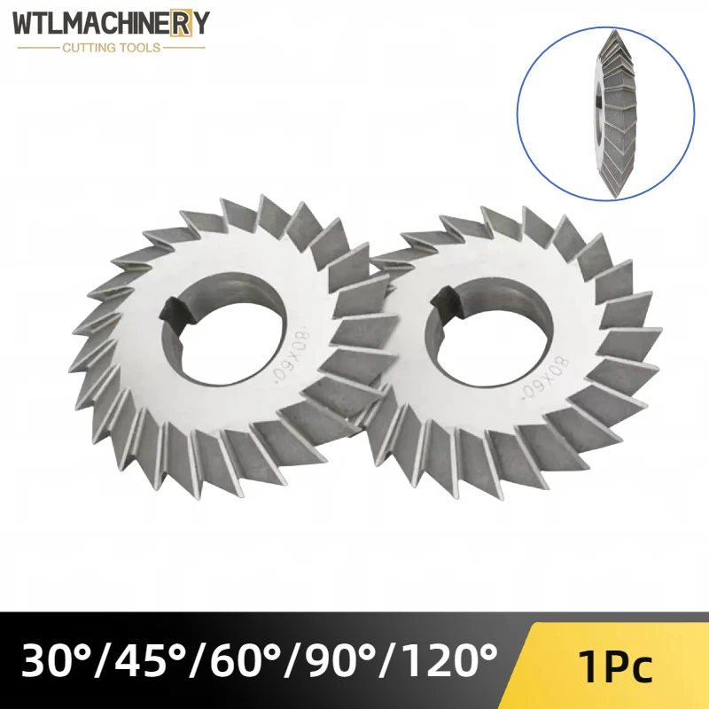 

1Pc HSS W6542 Double Angle Milling Cutter V Shape Edge 30/45/60/90 Degree [Outer Diameter*Inner Diameter*Thickness(mm)-Degrees]