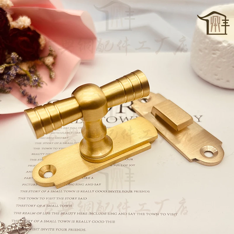 Solid Brass Cat Flap Lock Antique Door Latch & Mortise Bolt System Coordinated Window Fastener for Apartments Door Handles