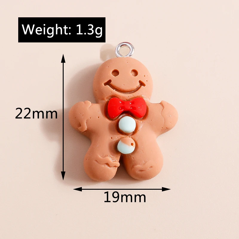 Leslie 10 stücke Weihnachten Charms niedlichen Harz Hirsch Baum Glocke Schneemann Santa Claus Charms Anhänger für DIY Schmuck Herstellung Zubehör – Detail 20
