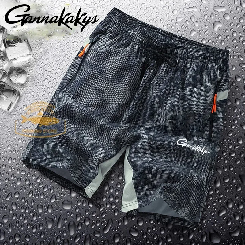 Summer Fishing Pants Men's Hiking Elastic Moisture Absorbing Quick Drying Shorts Fitness Breathable Running Travel Shorts
