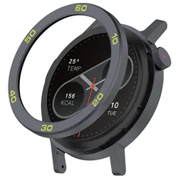 Enhanced Metal Bezel Ring with Tempered Glass Film for CMF Watch Pro2 (Gray green)