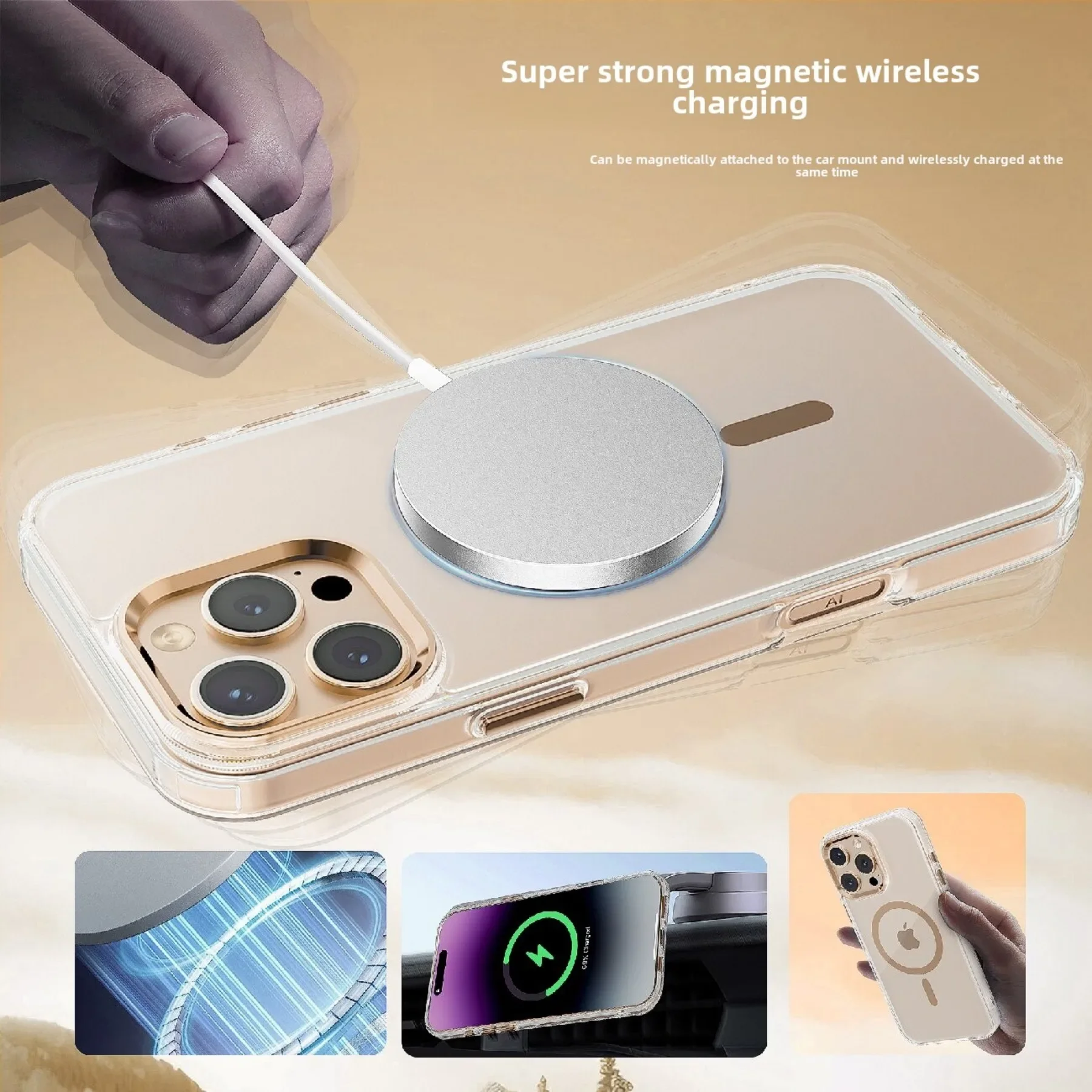 Luxury Magnetic Clear Case with Magsafe Compatibility - Shockproof & Transparent Cover
