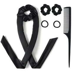 Heatless Curling Headband for Soft, Effortless Waves (Black)