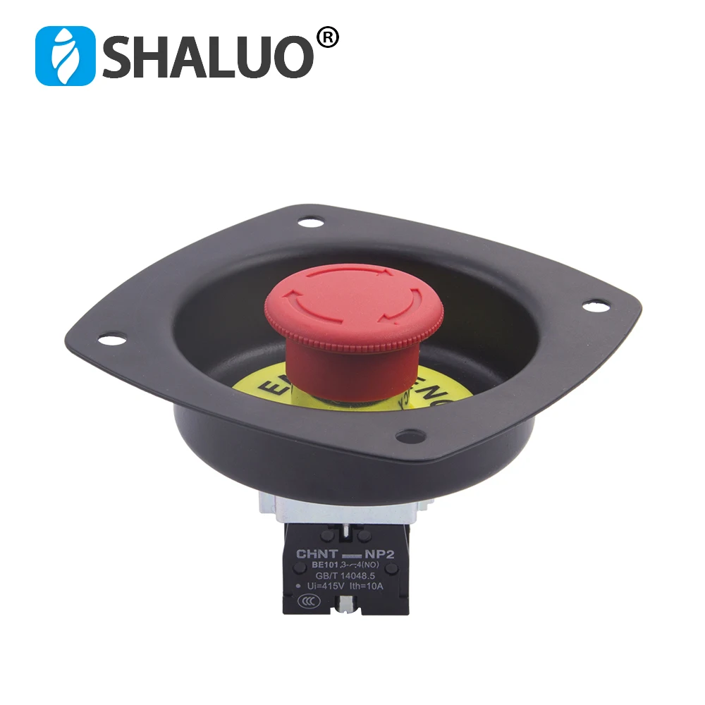Diesel Generator Emergency Stop Button Shock Pad Kit Emergency Stop Button Cover Sign Button Alloy Shockproof Base Cover