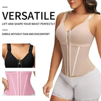 Shapewear femmes colombien Fajas taille formateur ventre contrôle gilet corps Shaper 17 os en acier 3 rangées crochets fermeture éclair sangle réglable 2